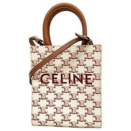 Céline Celine Triomphe Mini Vertical Cabas Handtasche Weiß