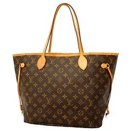 Sac cabas Louis Vuitton Monogram Neverfull MM Marron