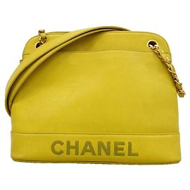 Bolso de hombro Chanel Lime Yellow Dorado