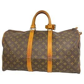 Bolso Louis Vuitton Boston Monogram Keepall 45 Castaño