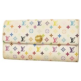 Cartera larga Louis Vuitton Multicolor Blanco