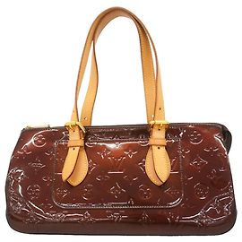 Borsa a tracolla Louis Vuitton Vernis Rosewood Avenue Bordò