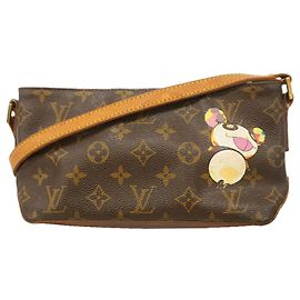 Louis Vuitton Monogram Panda Trotteur Schultertasche Braun
