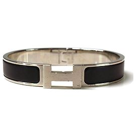 Hermès Clic H GM Bracelet Matte Black Enamel Palladium Black Silver hardware