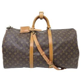 BOLSA DE VIAGEM DE MÃO VINTAGE LOUIS VUITTON KEEPALL 55 MONOGRAM BANDOULIERE Marrom