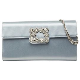 Bolsa de ombro em cetim Roger Vivier Azul