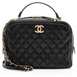 Chanel CC Medium Vanity Case aus Kalbsleder Schwarz