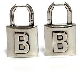 Brincos Lock Metal Balenciaga Limited Dourado Metálico