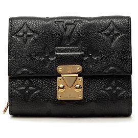 Louis Vuitton Monogram Empreinte Leather Portefeuille Metis Compact Wallet Schwarz