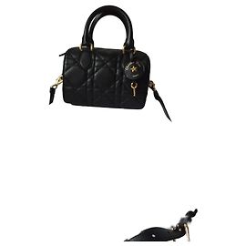 Sac à main Dior Groove 20 Cuir Noir Matelassé Noir
