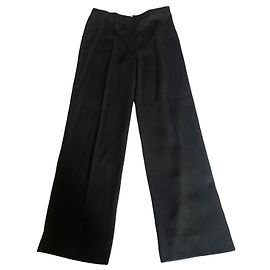 Max Mara Black Straight-Leg Trousers Black
