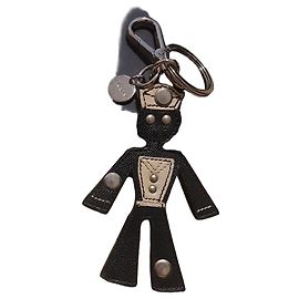 Prada Leder Schlüsselanhänger Figur Schwarz Weiß