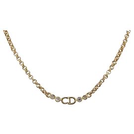 Collar Christian Dior metal Gold Auth 205464M Dorado