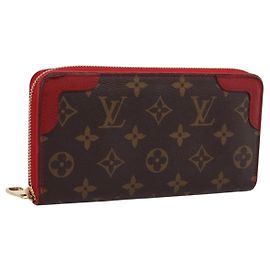 LOUIS VUITTON Monogram Sleys Zippy Wallet Long Wallet Red M61854 LV Auth 205323V Red Monogram