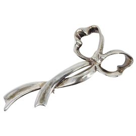 Tiffany & Co. Ribbon Brooch Ag925 Silver Auth 205466M Silvery