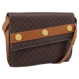 Céline Sac à épaule CELINE Macadam Medallion PVC Marron Ton Or Auth 207584 Marron Autre