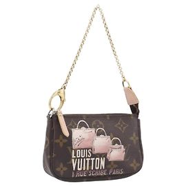LOUIS VUITTON Monogram Bag print Mini Pochette Pouch M60245 LV Auth 206276M Monogramme