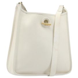 Hermès Sac à épaule HERMES Vespa en cuir blanc et or Auth bs37490A Blanc Doré