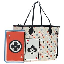 Sac LOUIS VUITTON Monogram game Neverfull MM Multicolor M57462 LV Auth 206917SAM Blanc Multicolore