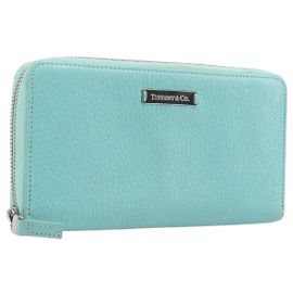 Tiffany & Co. Langbeutel aus Leder Blau Silber Auth 205507A Silber Blau