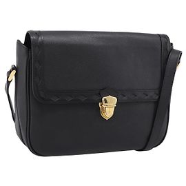 Autre Marque Bolso de hombro Saint Laurent de piel negro y oro Auth bs37510A Negro Dorado