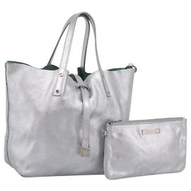 Tiffany & Co. Handtasche aus Leder Silber Auth 206887A Silber