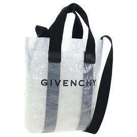 Bolso de mano GIVENCHY Vinyl 2way Clear Silver Auth 206748A Plata Otro