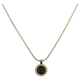 Collier Christian Dior métal Gold Auth 205485 Doré