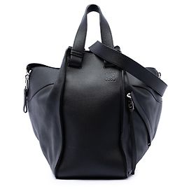 Bolsa Satchel Hammock Large em couro preto LOEWE Preto
