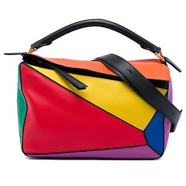 Mala Puzzle Small em pele de vitelo Rainbow Multi LOEWE Multicor