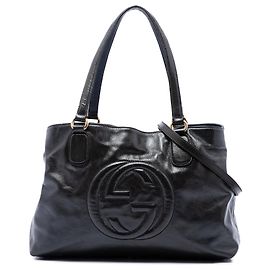 Bolso Soho Working Satchel Medium de charol negro Gucci Negro