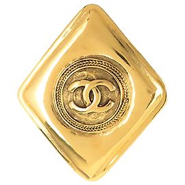 Spilla Chanel CC placcata oro a forma di rombo D'oro