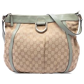 Beige Gucci GG Canvas Abbey D Ring Crossbody Beige