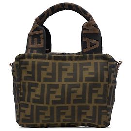 Bolsa Fendi Mini Zucca Canvas Castanha Marrom