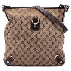 Borsa a tracolla Gucci GG Canvas Abbey D Ring Beige Beige
