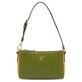 Bolsa de ombro Prada bicolor em Saffiano amarela Amarelo