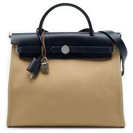 Bolsa Hermès Toile Herbag Zip 31 Bege Bege