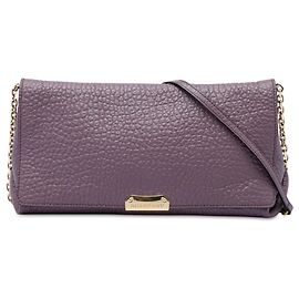 Bolsa Tiracolo Burberry Mildenhall em couro de bezerro grão médio roxa Roxo