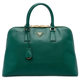 Bolsa Satchel Prada Large Saffiano Lux Promenade Verde Verde