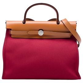 Hermès Toile Herbag Zip 31 Satchel rot Rot