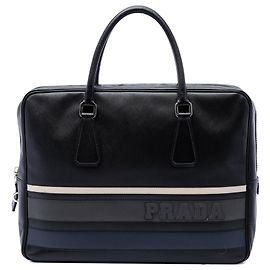 Prada Saffiano Lux Letterman Aktentasche Schwarz Schwarz