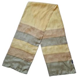 Foulard in seta Lancel Paris Beige Verde Giallo