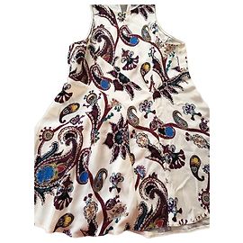 Robe d'été en soie imprimée Mary Katrantzou Blanc Multicolore