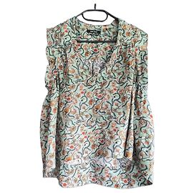 Isabel Marant Floral Printed Silk Top Multiple colors Green
