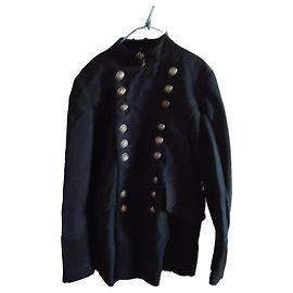 Dolce & Gabbana D&G Blue Double-Breasted Gold Button Blazer Black Blue