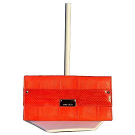 Carteira Jimmy Choo em couro laranja Laranja