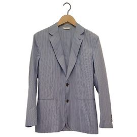 Hermès Blue and white striped jacket White Blue
