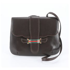 Bolsa de Ombro em Couro Gucci Sherry Line Marrom