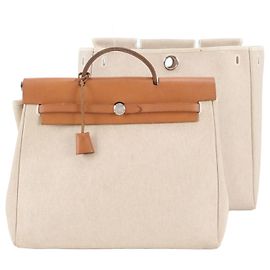 Hermès Hermes Herbag MM 2-Way Tote Bag Beige Camel