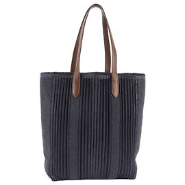 Hermès Borsa Tote Hermes Calicut in pelle denim Blu navy